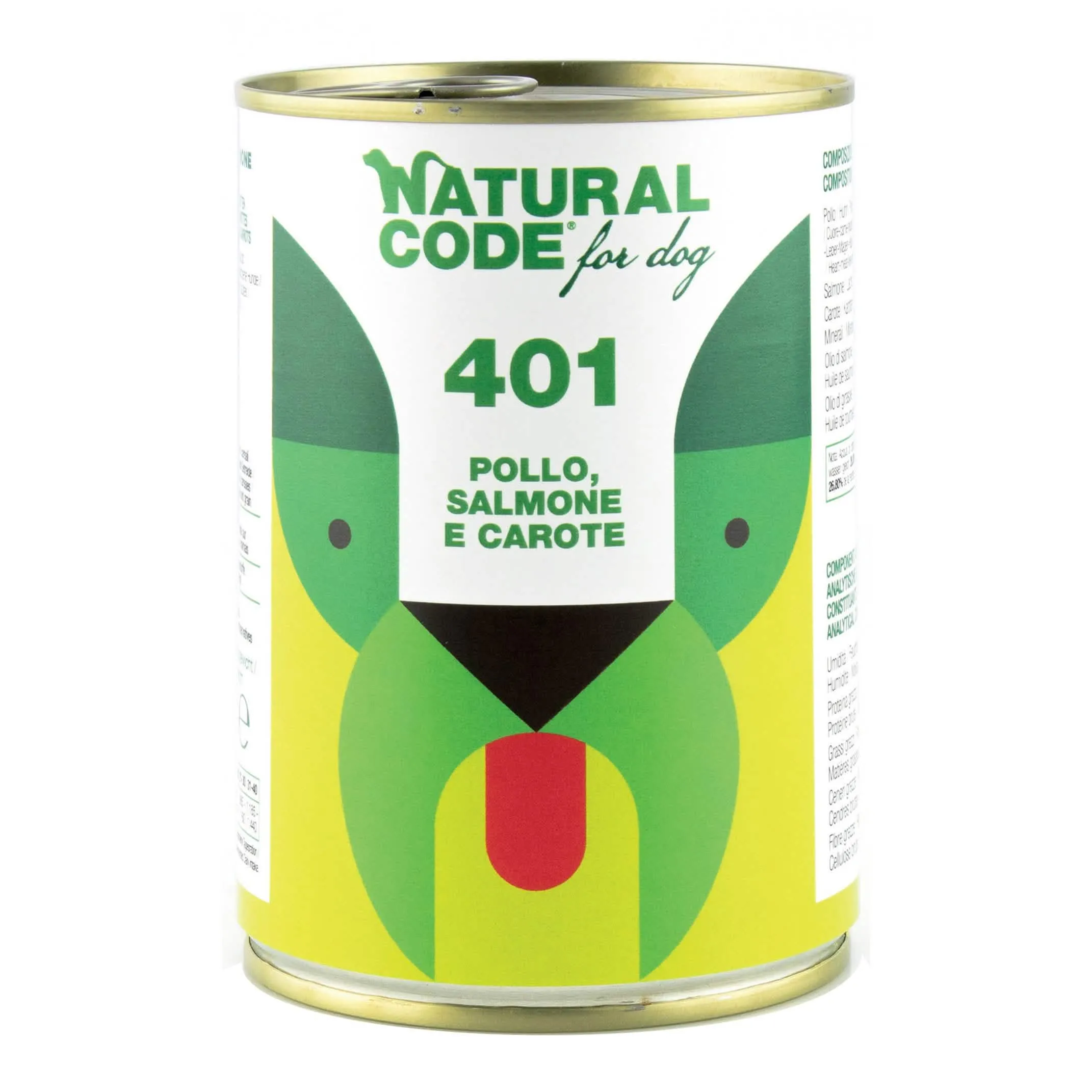 Natural code 401 for dog pollo salmone e carote - immagine 1