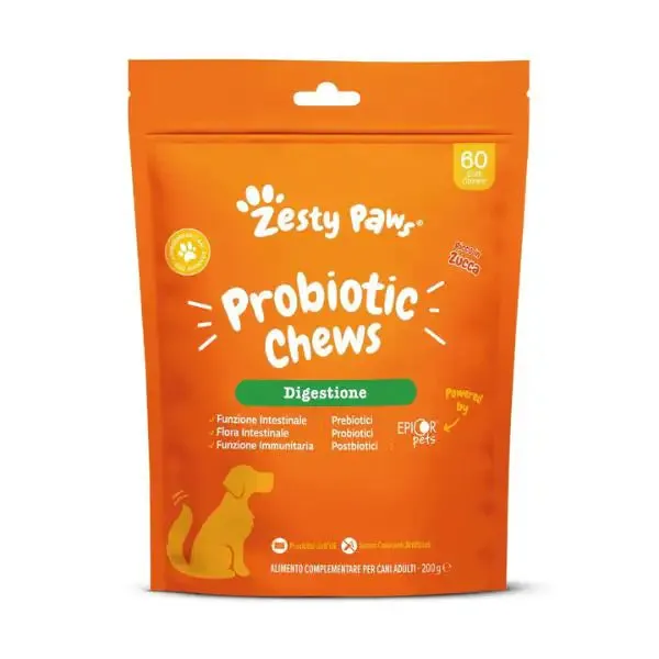 Zesty Paws Probiotico Supporto digestivo Chews per cani 60 compresse - Integratori per cani - immagine 1