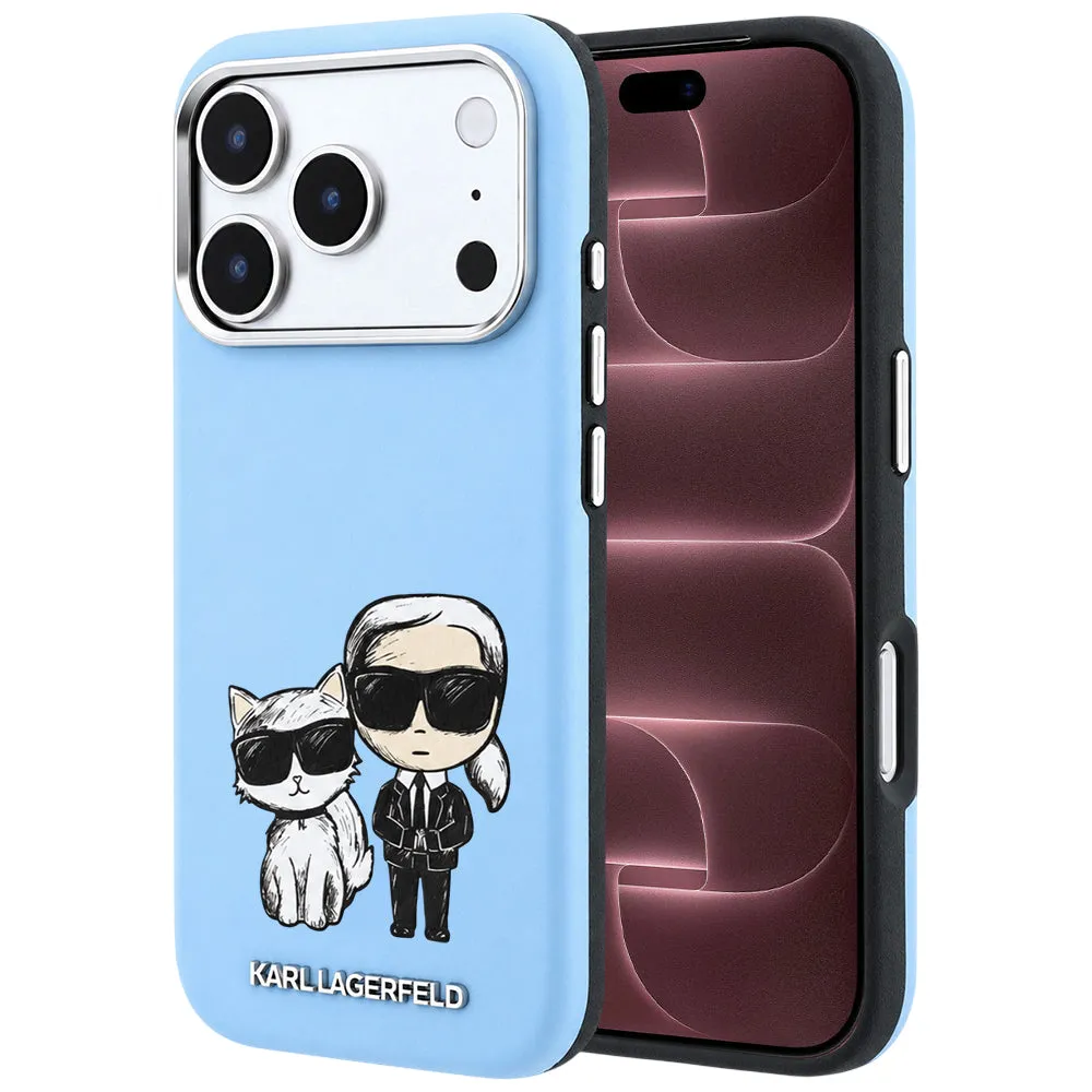 Custodia MagSafe per Apple iPhone 18 Pro Max / 17 Pro Max, Karl Lagerfeld, KC Bodies Sketch, Blu - immagine 1
