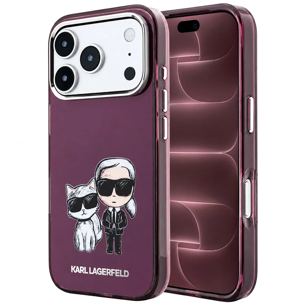 Custodia MagSafe per Apple iPhone 18 Pro Max / 17 Pro Max, Karl Lagerfeld, IML KC Bodies Sketch Print, Vinaccia - immagine 1