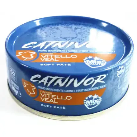DRN Catnivor Adult Soft Patè 80 gr Vitello - confezione da 24 pezzi - Cibo umido per gatti - immagine 1