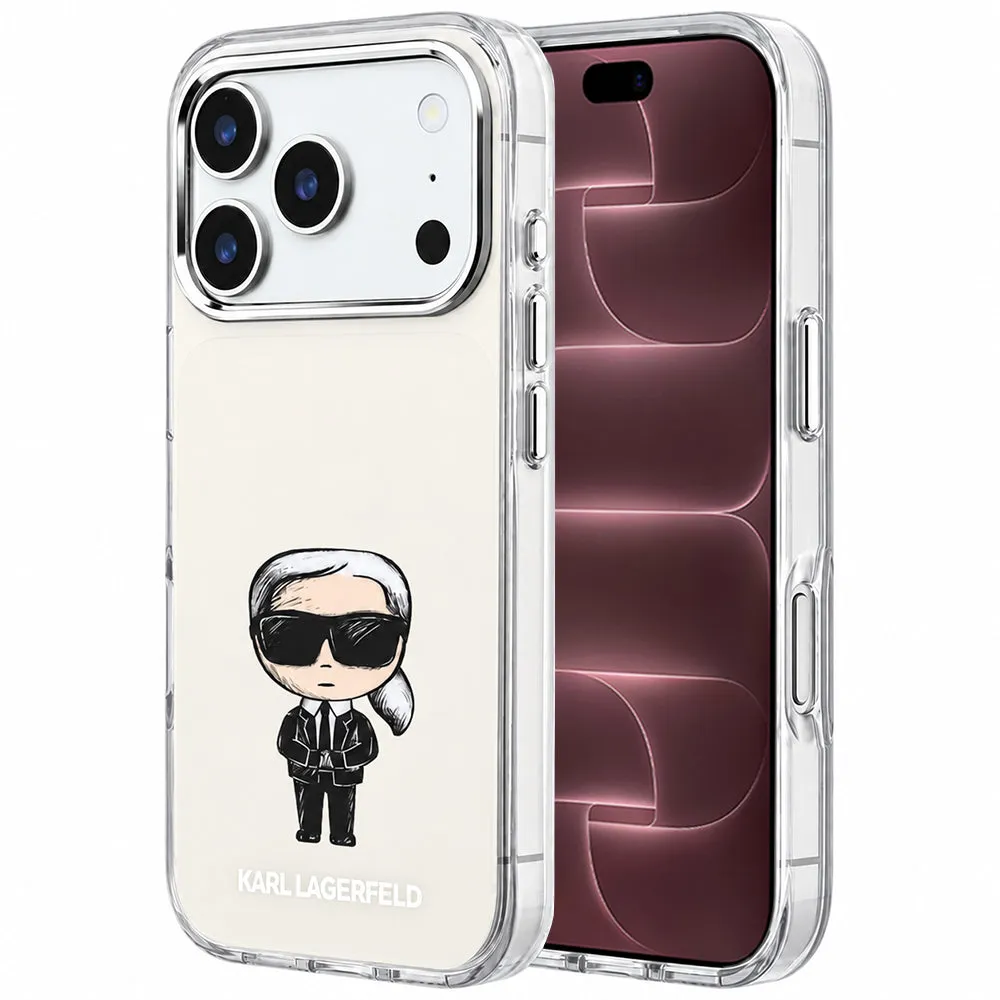 Custodia MagSafe per Apple iPhone 18 Pro Max / 17 Pro Max, Karl Lagerfeld, IML Ikonik Sketch Print, Beige - immagine 1