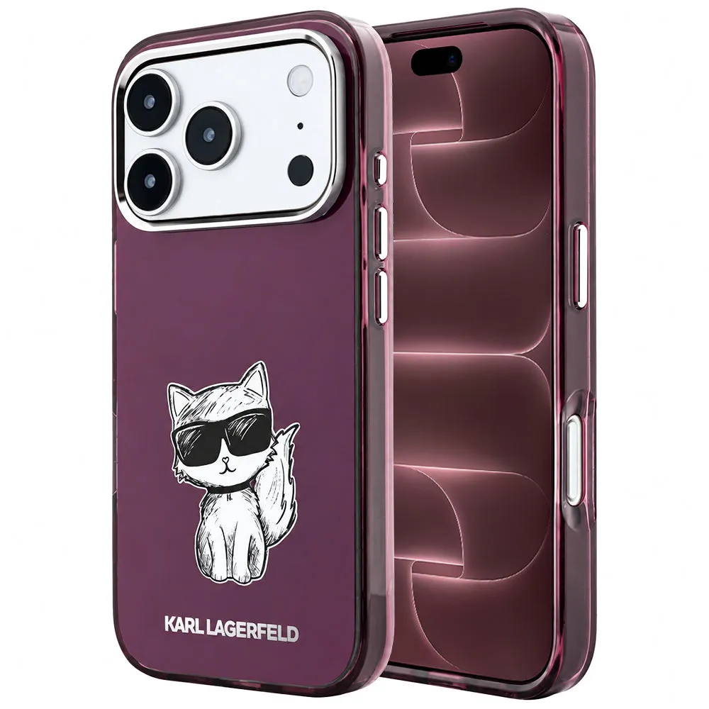 Custodia MagSafe per Apple iPhone 18 Pro Max / 17 Pro Max, Karl Lagerfeld, IML Choupette Body Sketch Print, Vinaccia - immagine 1
