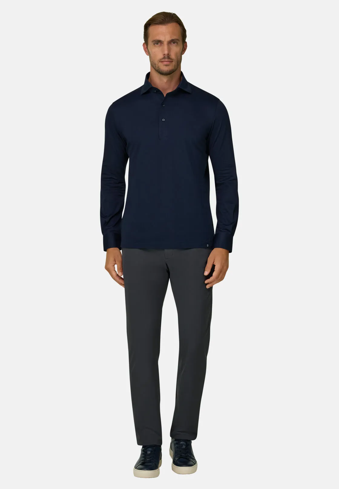 Boggi, Polo In Jersey Giapponese, Uomo, NAVY SCURO, Taglia: L - immagine 2
