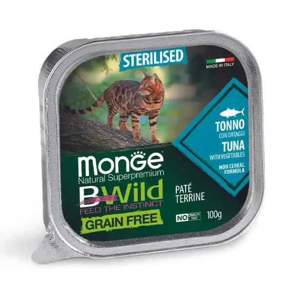 Monge Natural Super Premium Bwild Grain Free Cat 100 gr Tonno - confezione da 6 pezzi - Cibo umido per gatti - immagine 1