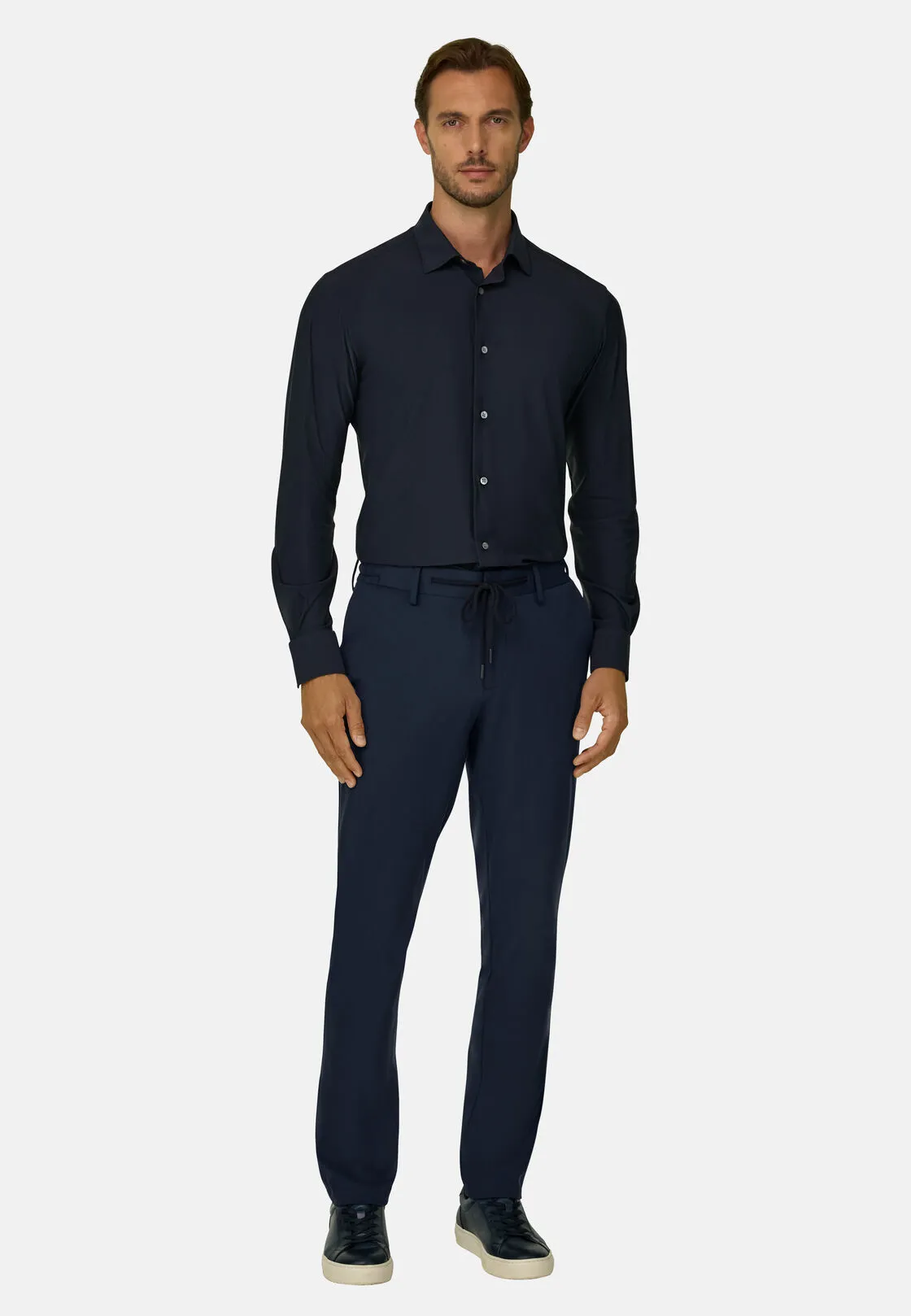 Boggi, Pantaloni In Nylon Elasticizzato B Tech, Uomo, Navy, Taglia: 46 - immagine 2