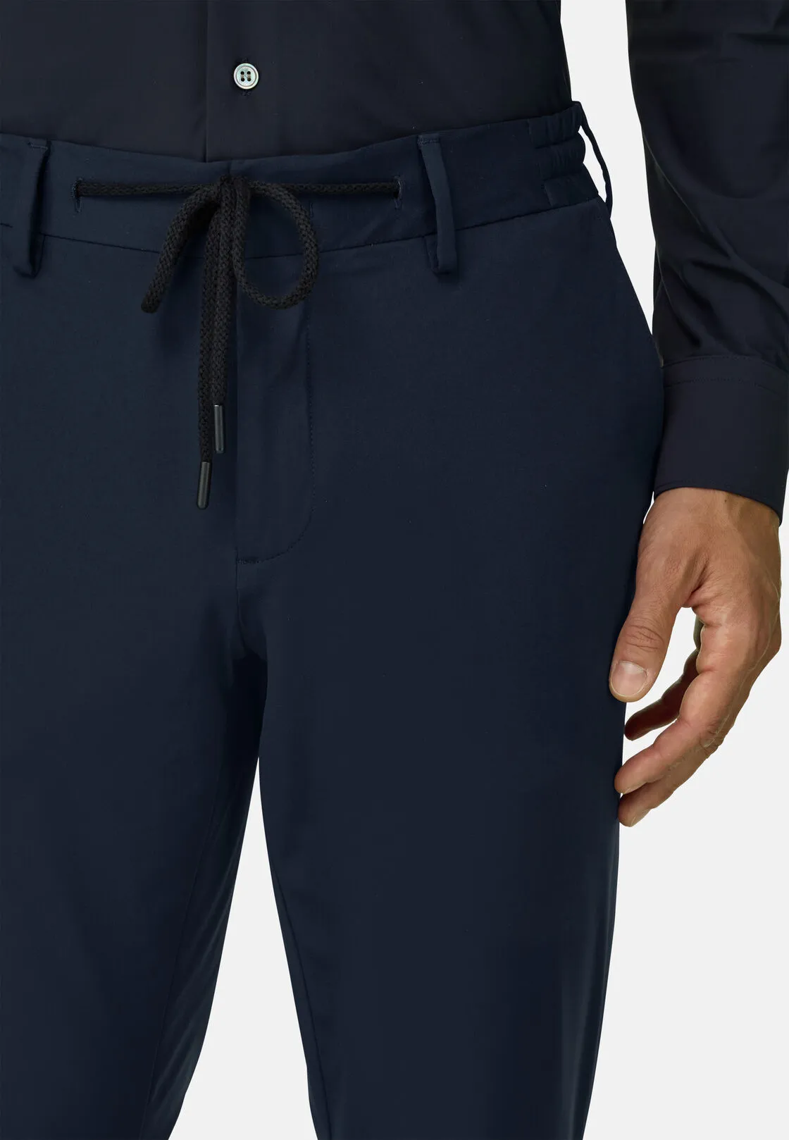 Boggi, Pantaloni In Nylon Elasticizzato B Tech, Uomo, Navy, Taglia: 50 - immagine 3