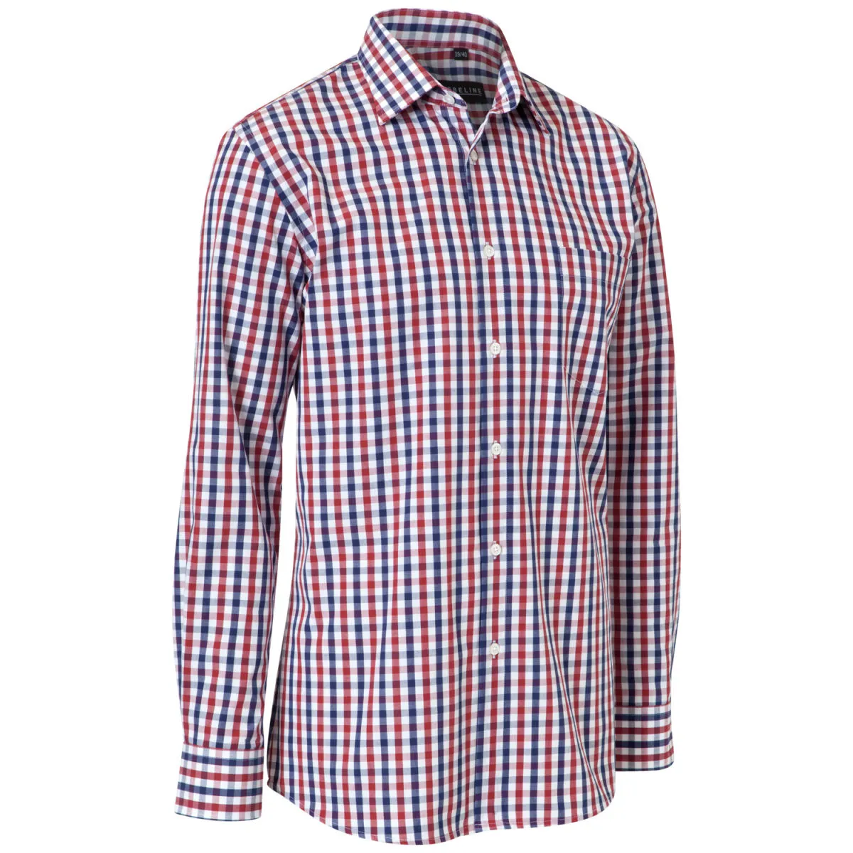 JOBELINE Camicia da uomo Jackson; Taglia 37/38; bianco/rosso/blu - immagine 1
