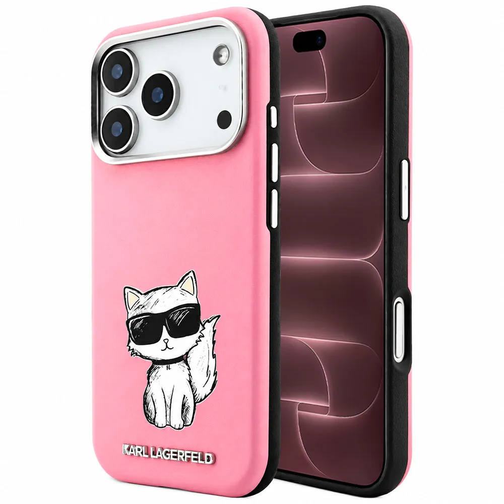 Custodia MagSafe per Apple iPhone 18 Pro Max / 17 Pro Max, Karl Lagerfeld, Choupette Sketch, Rosa - immagine 1