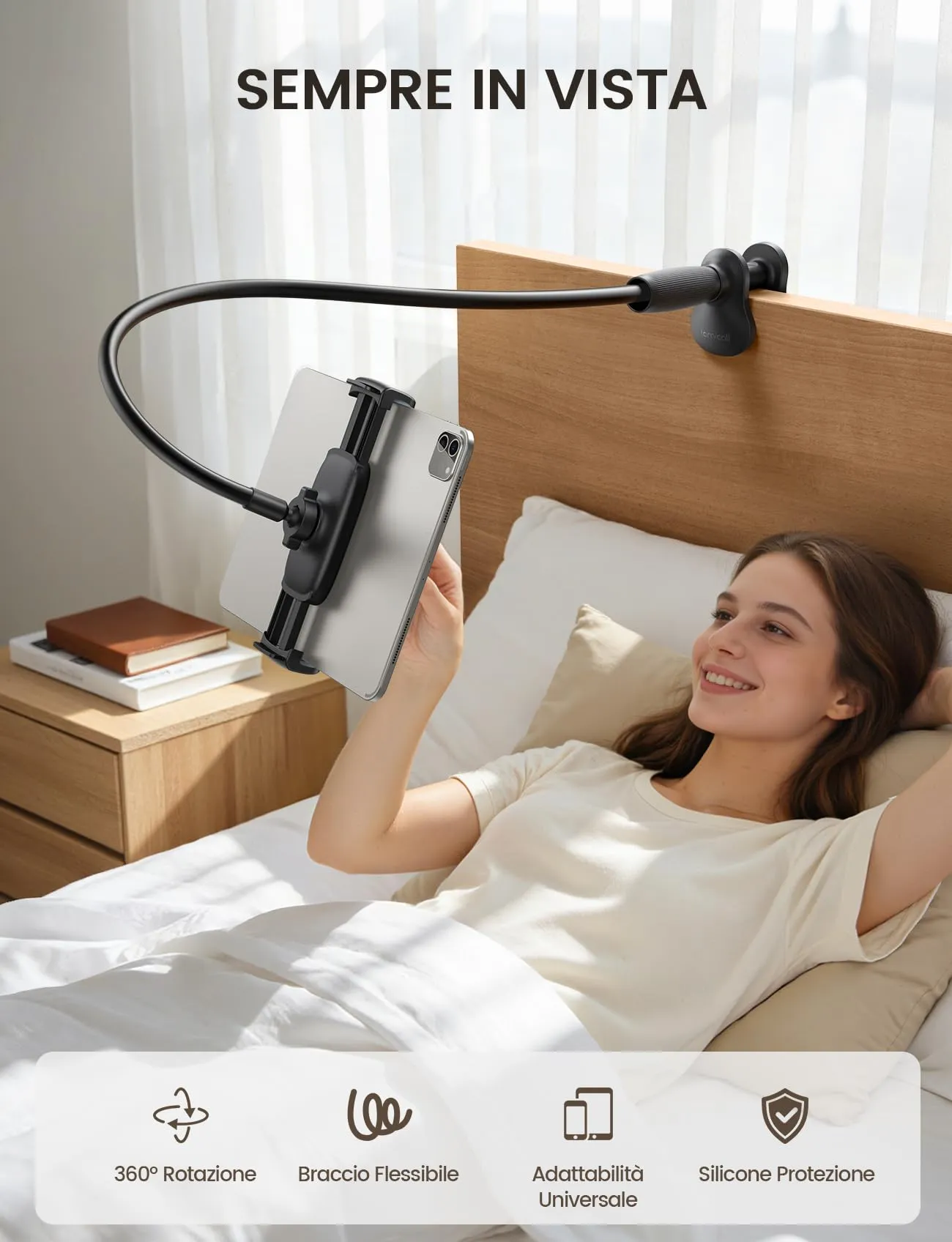 Lamicall Supporto Tablet con Collo di Cigno - [360° Rotazione] - immagine 3