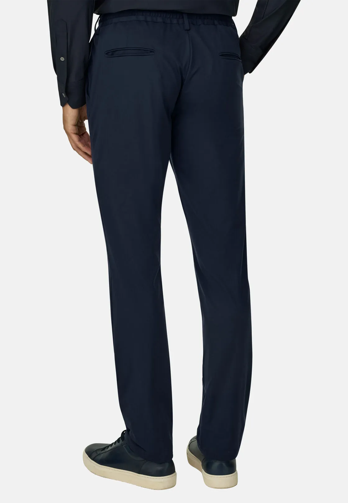 Boggi, Pantaloni In Nylon Elasticizzato B Tech, Uomo, Navy, Taglia: 58 - immagine 5