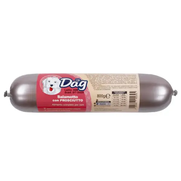 Dag Dog Adult All Breeds Salamotto alimento umido 800 gr Prosciutto - Cibo umido per cani - immagine 1