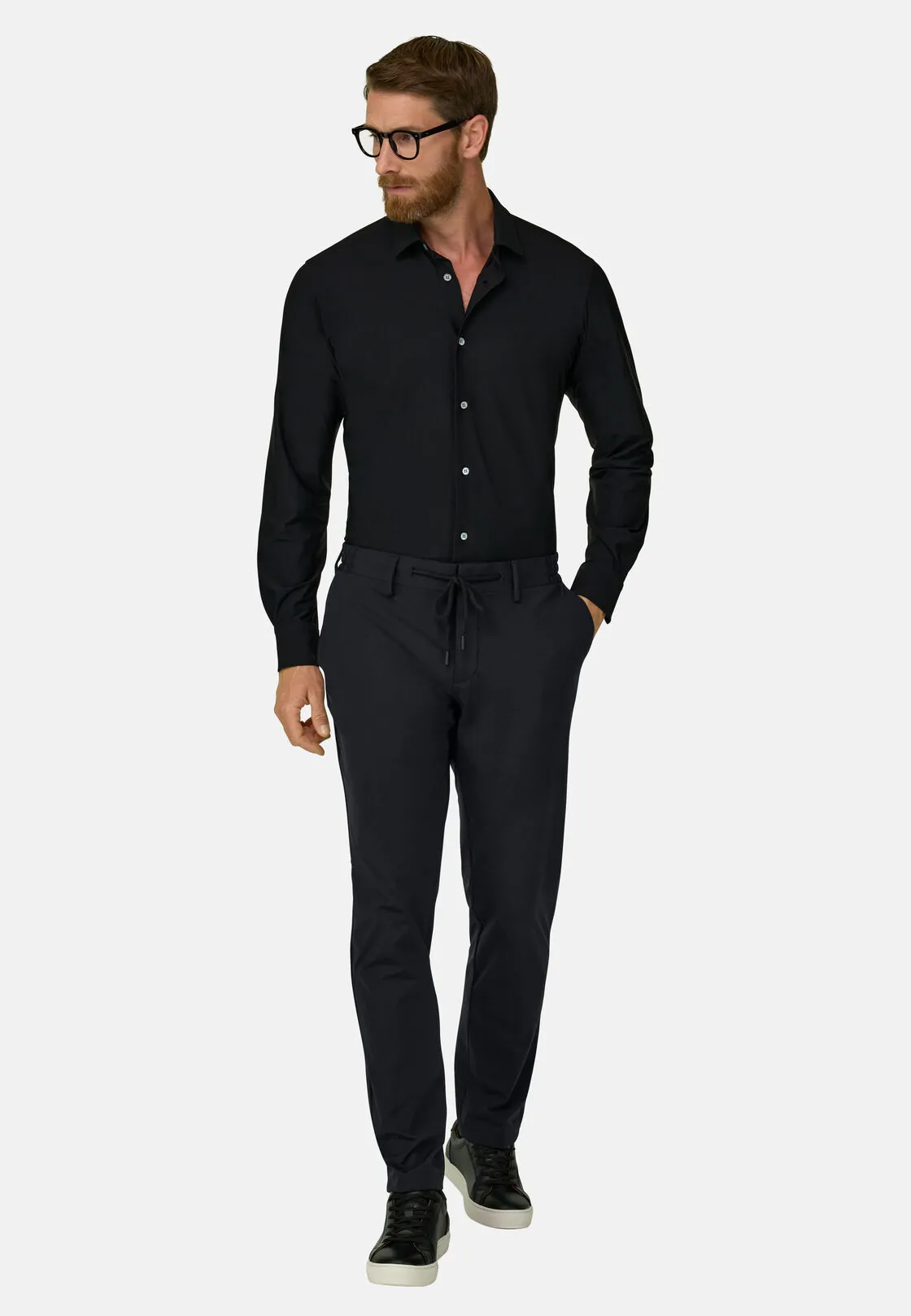 Boggi, Pantaloni In Nylon Elasticizzato B Tech, Uomo, Nero, Taglia: 52 - immagine 2