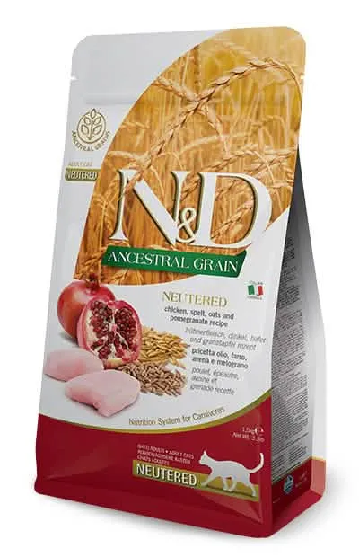 N&d low ancestral grain cat chicken & pomegranate neutered 5 kg - immagine 1