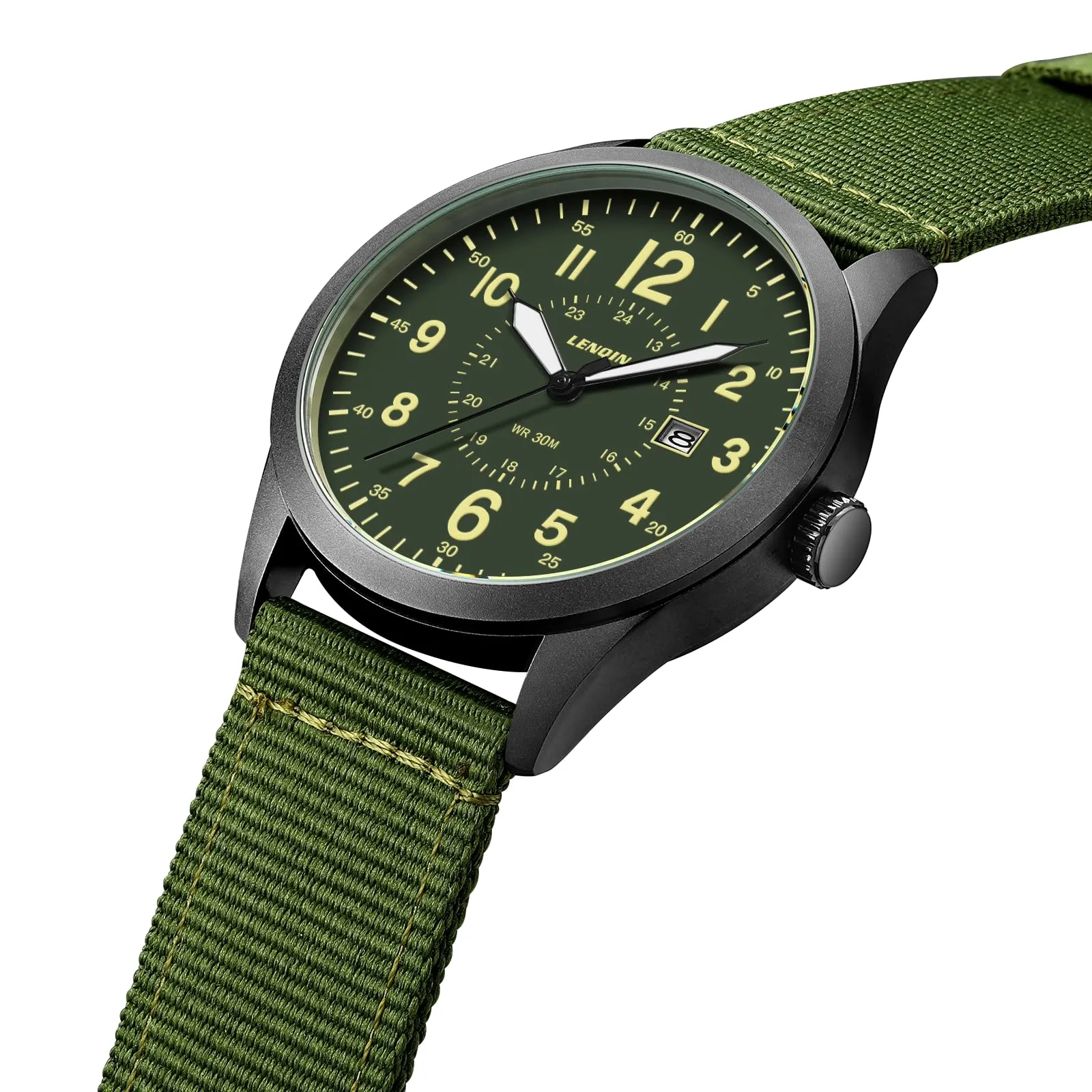 LN LENQIN Orologio Uomo Militare Analogico Quarzo Impermeabile - immagine 3