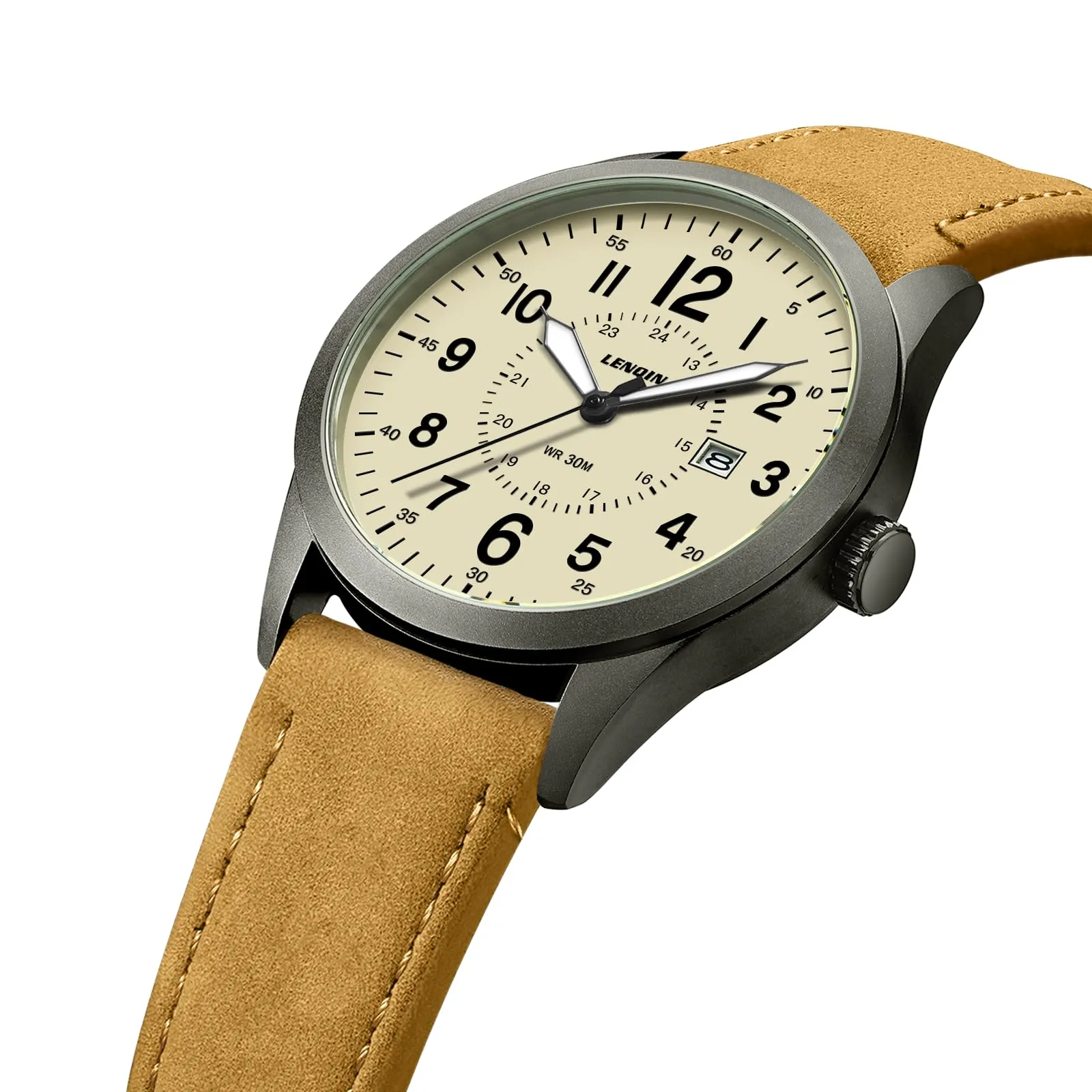 LN LENQIN Orologio Uomo Militare Analogico Quarzo Impermeabile - immagine 3
