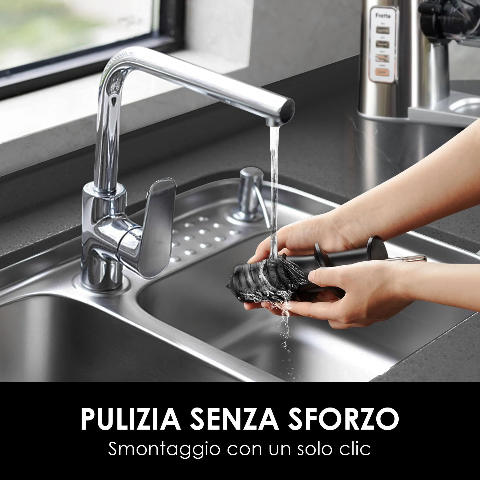 Fretta Estrattore Frutta e Verdura, con Motore DC Silenzioso, Estrattore di Succo a Freddo Senza BPA, in Acciaio Inossidabile, Facile da pulire (Argento) - immagine 6