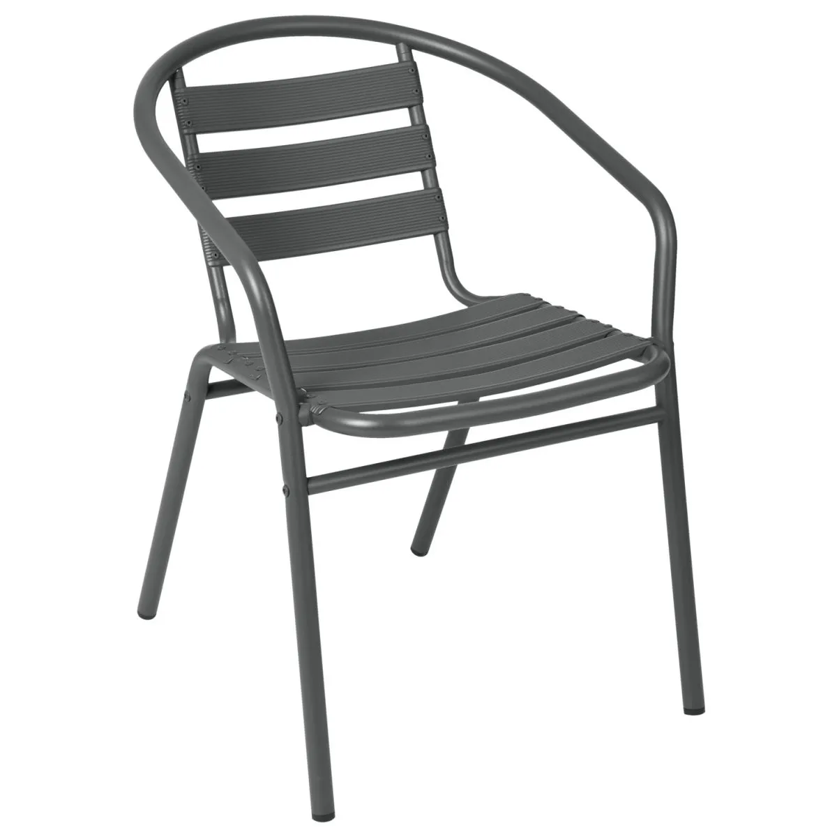 4x PULSIVA Sedia impilabile da esterno Malvena con braccioli; 52x59x72 cm (LxPxH); antracite; 4 pz. / Pacco - immagine 1