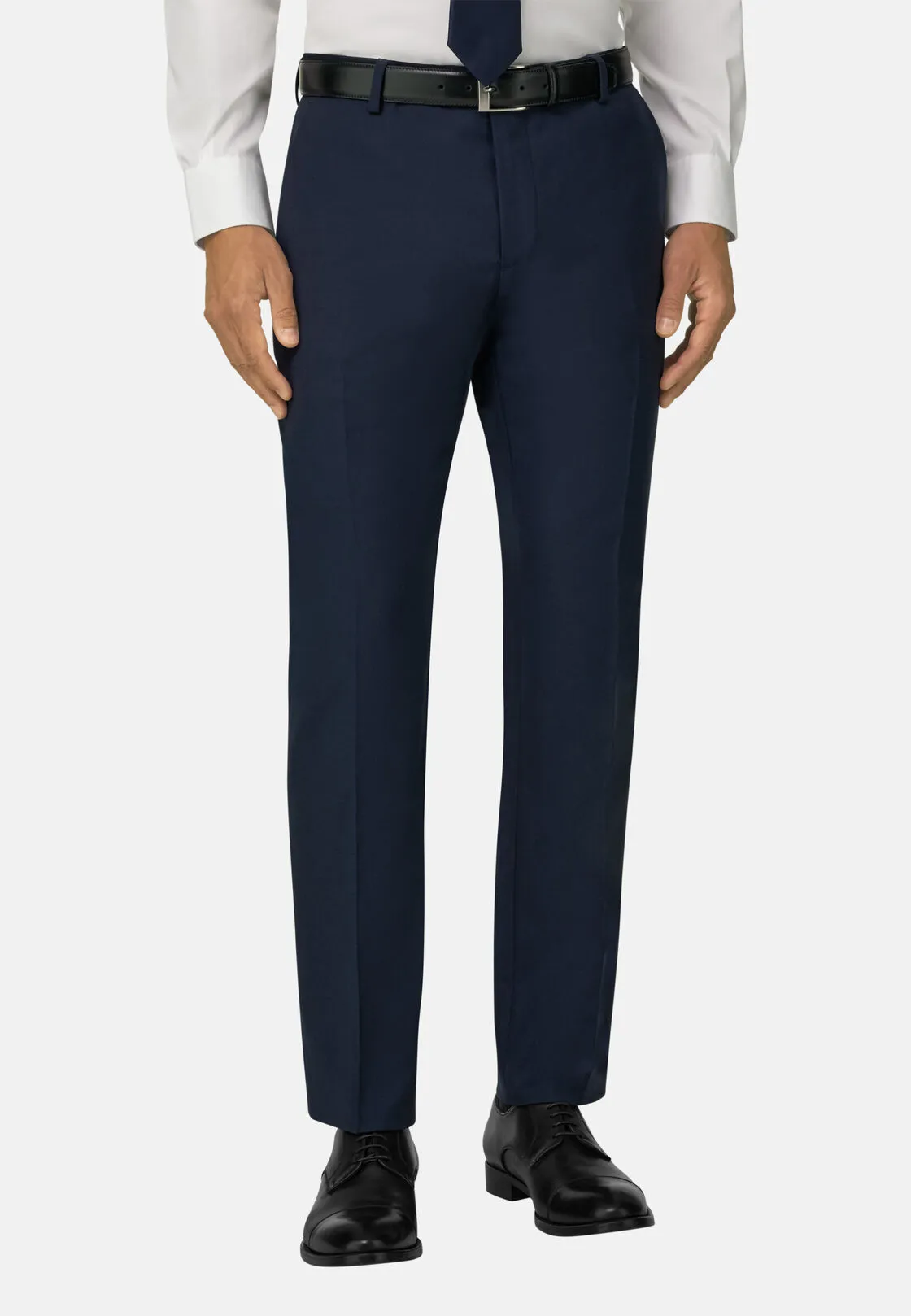 Boggi, Pantalone Micro Fantasia Lana Elasticizzata, Uomo, Navy, Taglia: 48 - immagine 1