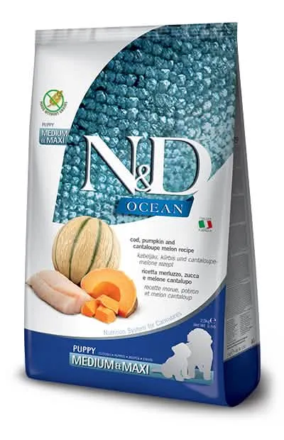 N&d ocean dog merluzzo zucca cantalupo puppy med/max kg 2,5 - immagine 1
