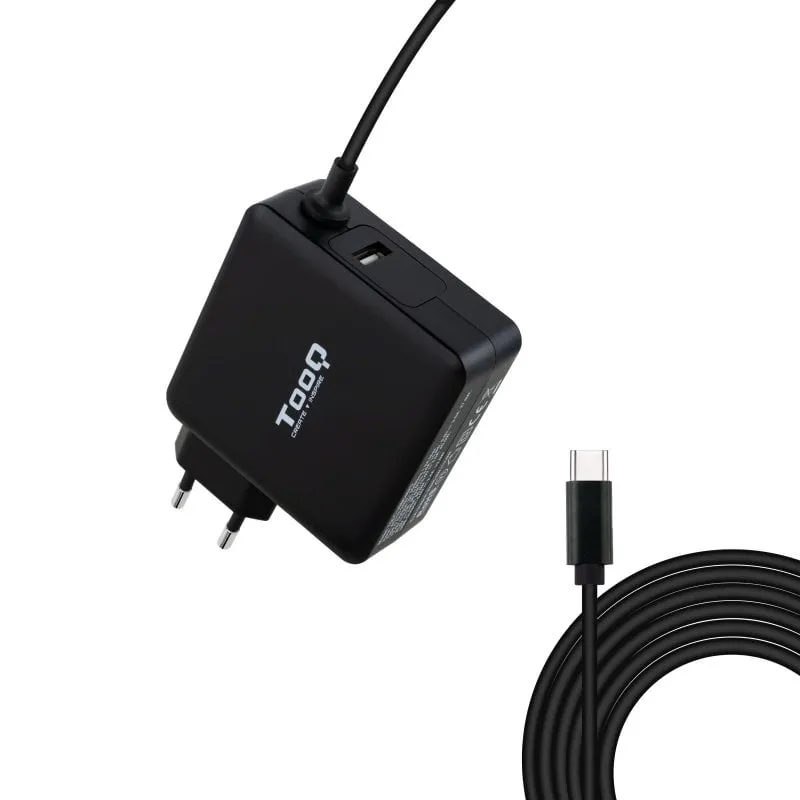 TooQ TQLC-USBC65PD Caricatore per laptop USB-C PD 3.0 65 W Nero - immagine 1