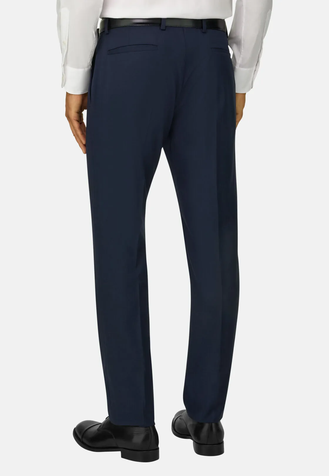 Boggi, Pantalone Micro Fantasia Lana Elasticizzata, Uomo, Navy, Taglia: 56 - immagine 5