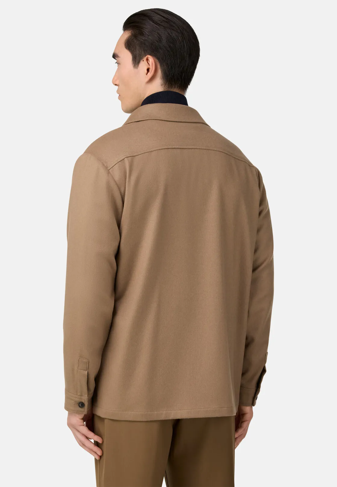 Boggi, Giacca Camicia Link In Cashmere, Uomo, Beige, Taglia: L - immagine 3