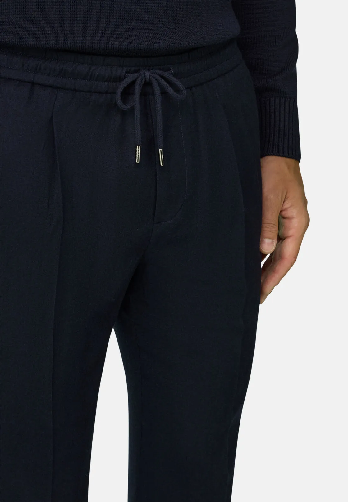 Boggi, Pantaloni City In Flanella, Uomo, Navy, Taglia: 48 - immagine 3