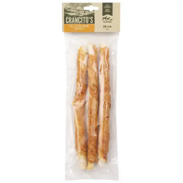 Crancito's snack naturale Dog Adult Rolls di pelle bovina Bovino e pollo - 3 pezzi da 28 cm - immagine 1