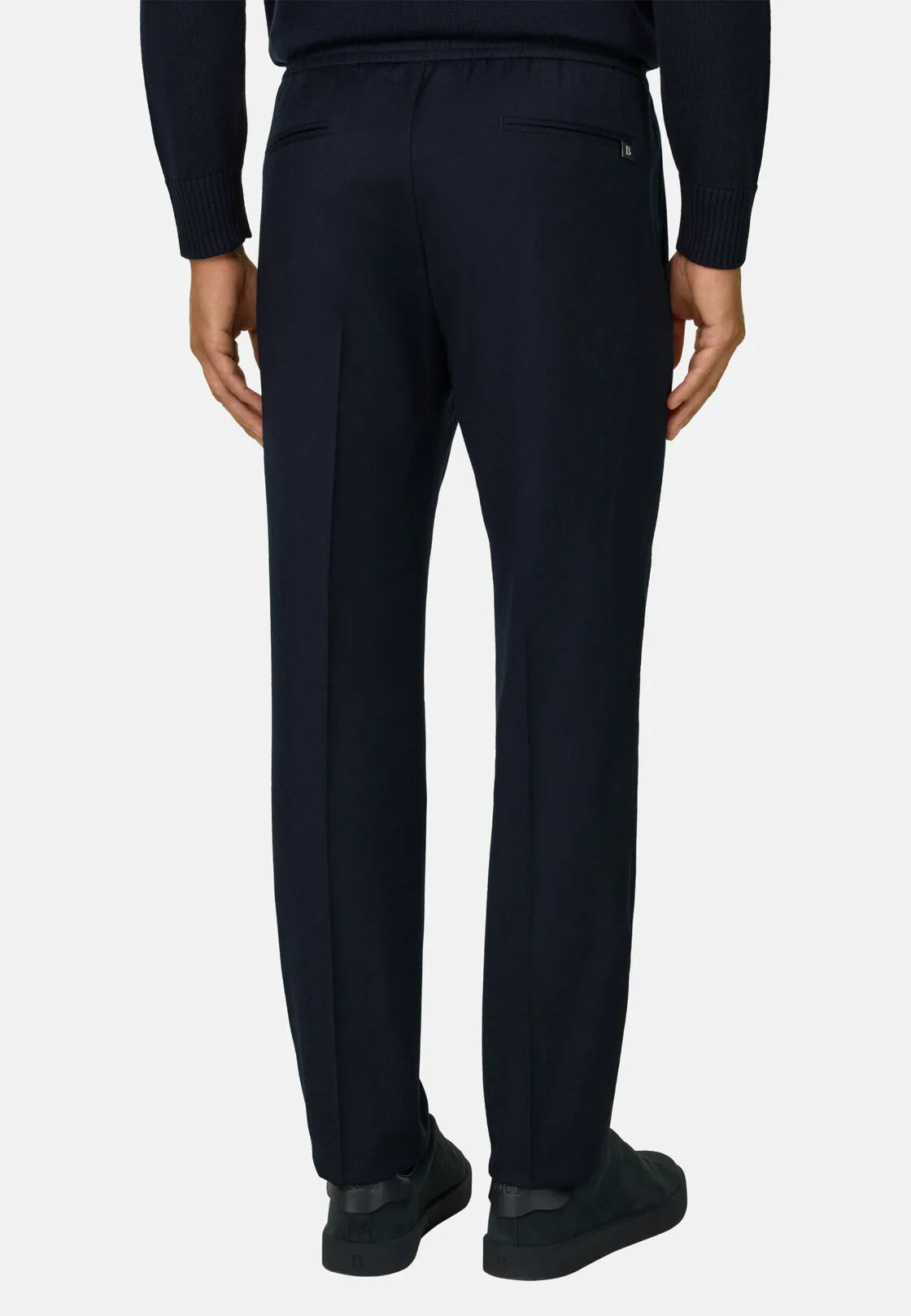 Boggi, Pantaloni City In Flanella, Uomo, Navy, Taglia: 50 - immagine 5