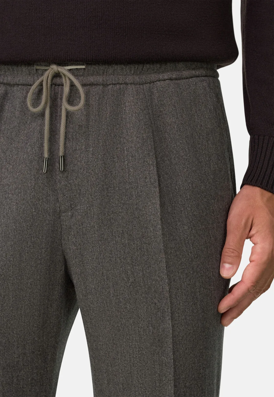 Boggi, Pantaloni City In Flanella, Uomo, Taupe, Taglia: 48 - immagine 3