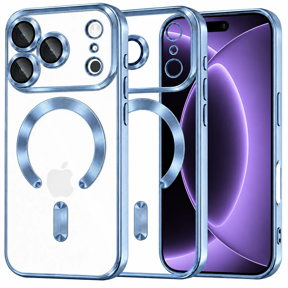 Custodia MagSafe per Apple iPhone 18 Pro / 17 Pro, Techsuit, Luxury Crystal, Blu - immagine 1