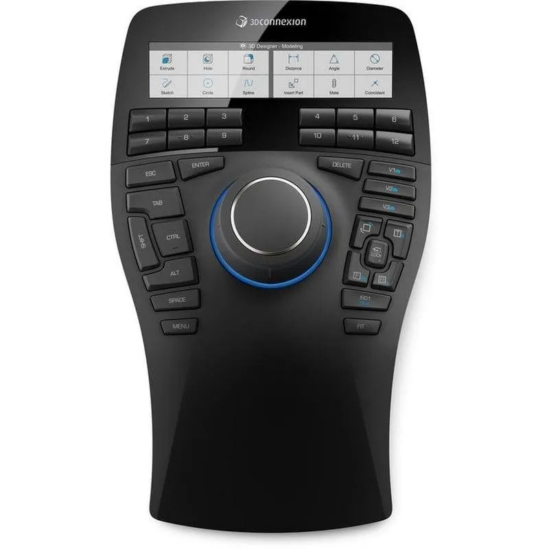 Mouse 3Dconnexion SpaceMouse Enterprise USB Nero con Display LCD e Pulsanti Touch - immagine 1