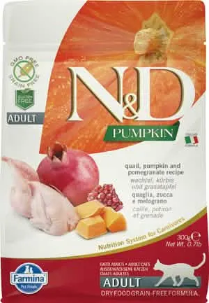 N&d pumpkin feline quail pumpkin and pomegranate adult 300 g - immagine 1