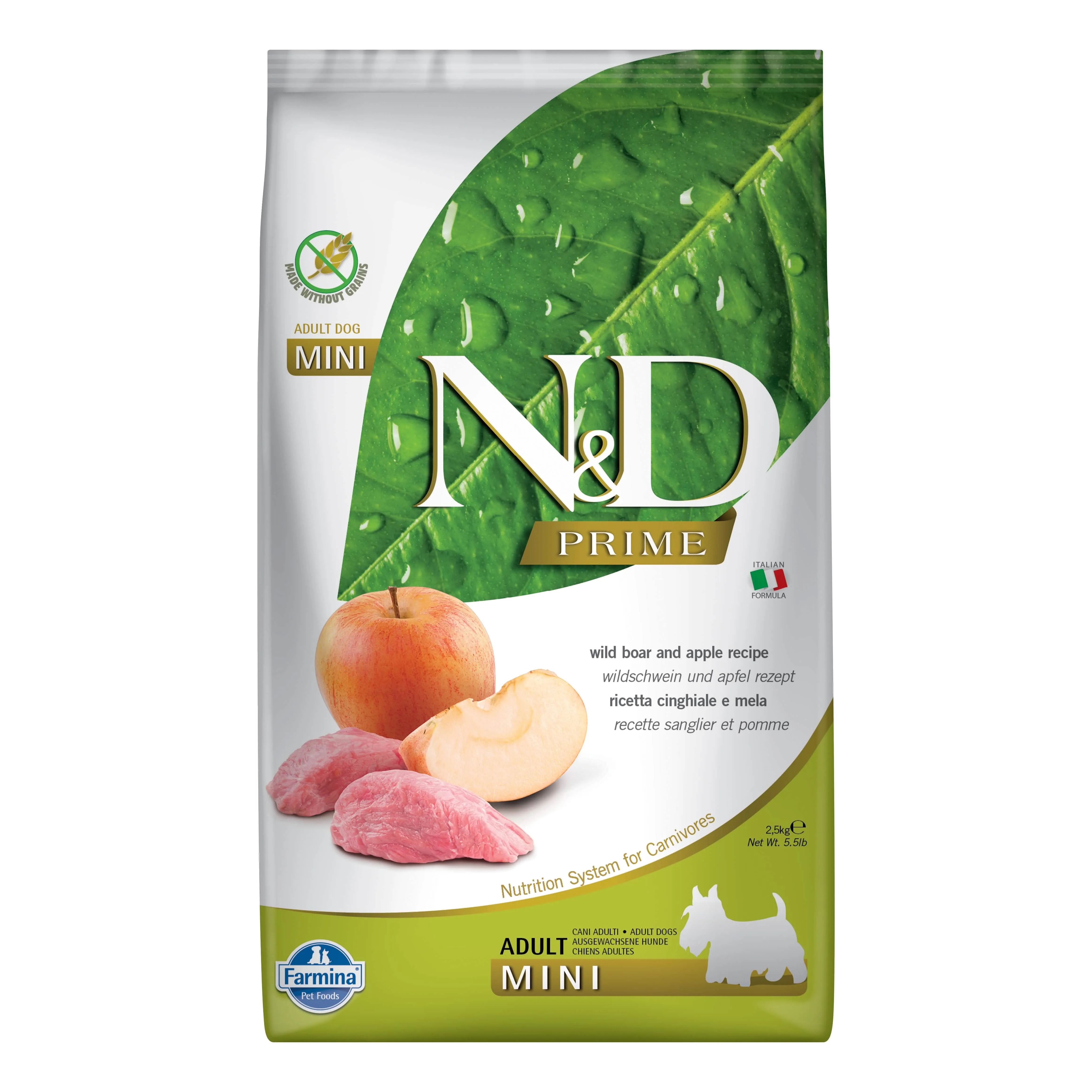 N&d dog cinghiale e mela adult mini 2,5 kg - immagine 1