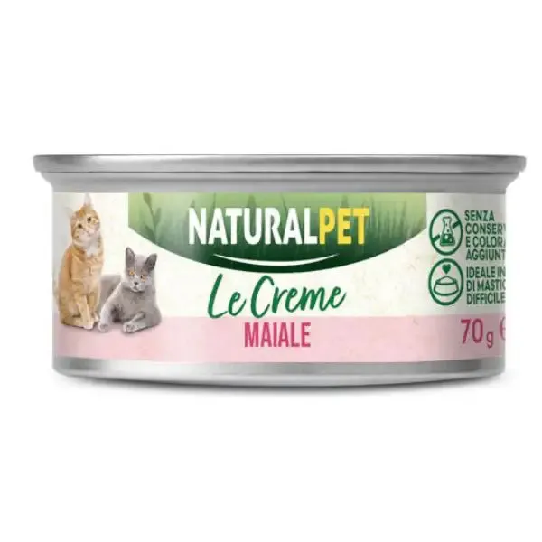 NaturalPet Cat Adult le Creme 70 gr Maiale - confezione da 6 pezzi - immagine 1