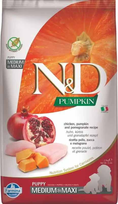 N&d pumpkin dog pollo e melograno puppy medium/max 2,5 kg - immagine 1