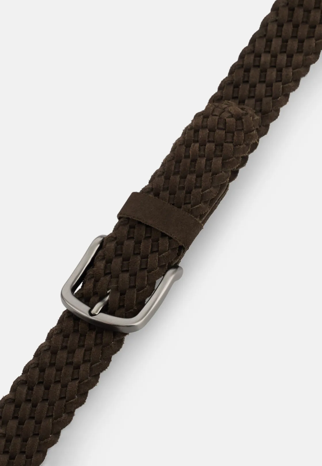 Boggi, Cintura In Pelle Scamosciata Intrecciata, Uomo, Marrone scuro, Taglia: 95 - immagine 3
