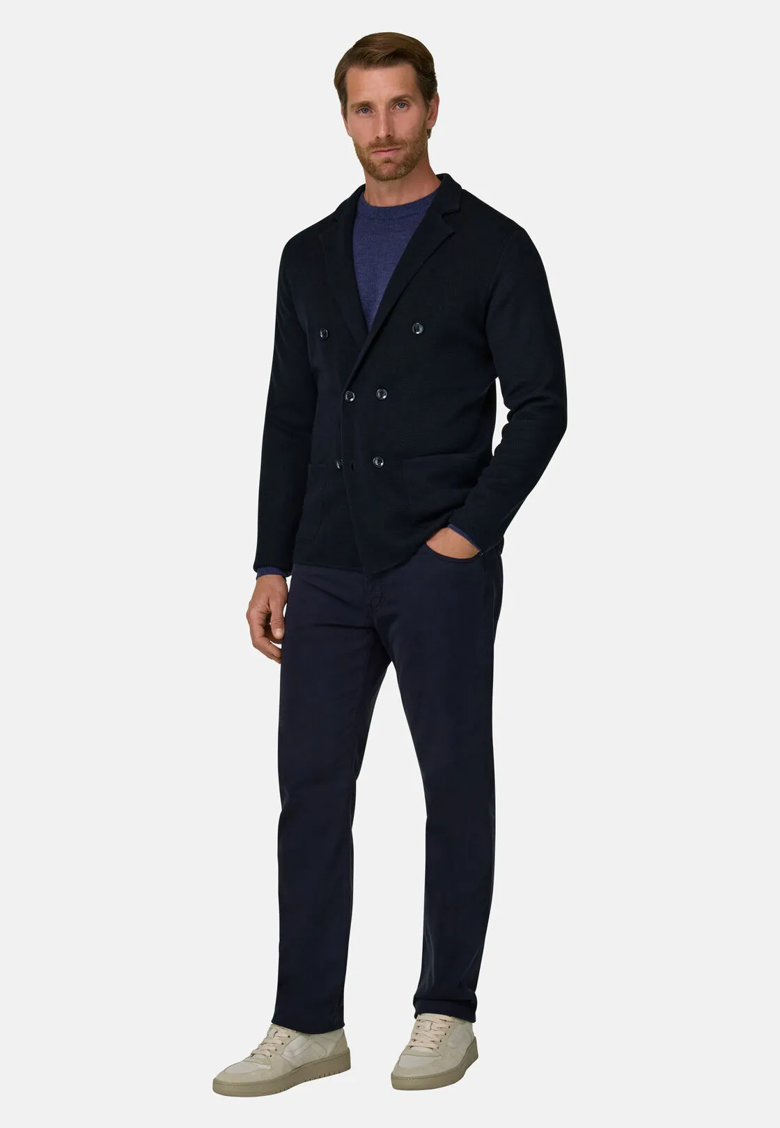Boggi, Giacca Doppio Petto In Lana Merino Extrafine, Uomo, Navy, Taglia: L - immagine 2