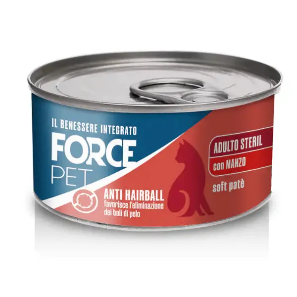 Forcepet Cat Adult Sterilised Hairball anti boli di pelo Soft patè 85 gr Manzo - Cibo umido per gatti - immagine 1