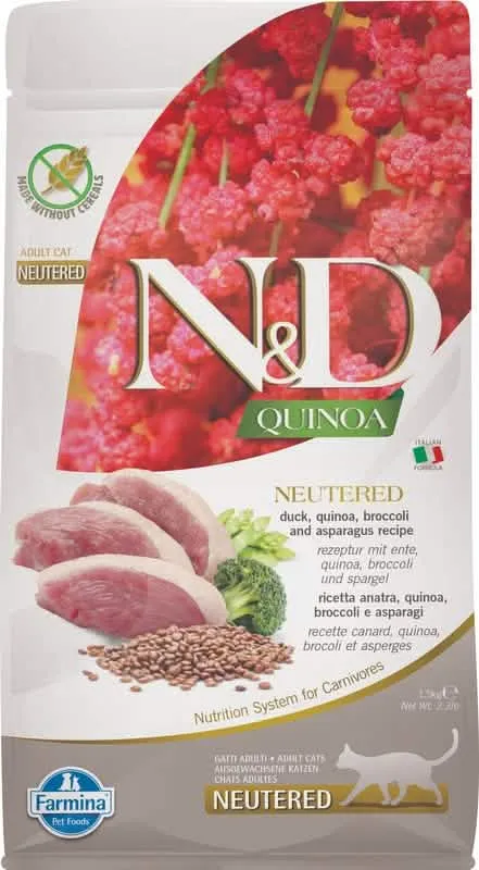 N&d quinoa cat duck broccoli asparagus neutered adult 1,5 kg - immagine 1