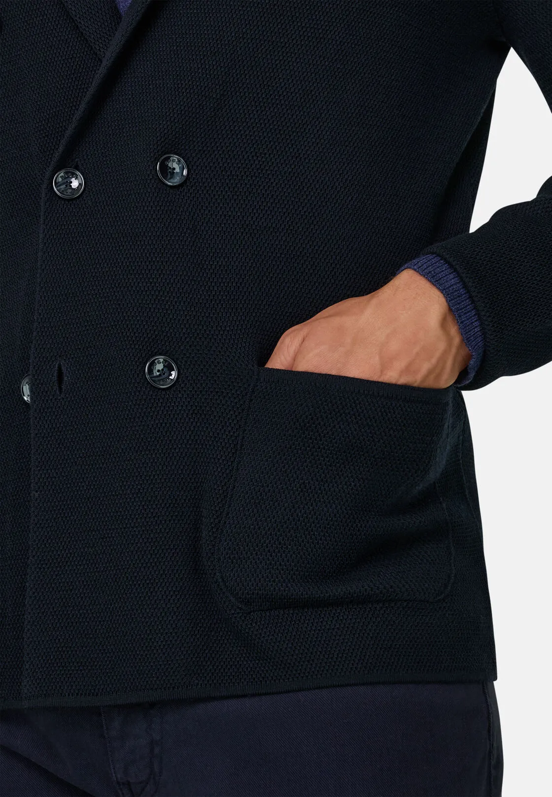 Boggi, Giacca Doppio Petto In Lana Merino Extrafine, Uomo, Navy, Taglia: XXL - immagine 3