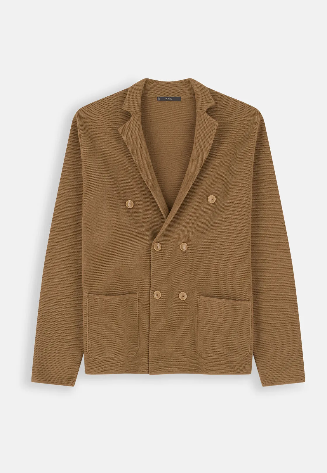 Boggi, Giacca Doppio Petto In Lana Merino Extrafine, Uomo, Biscotto, Taglia: S - immagine 5