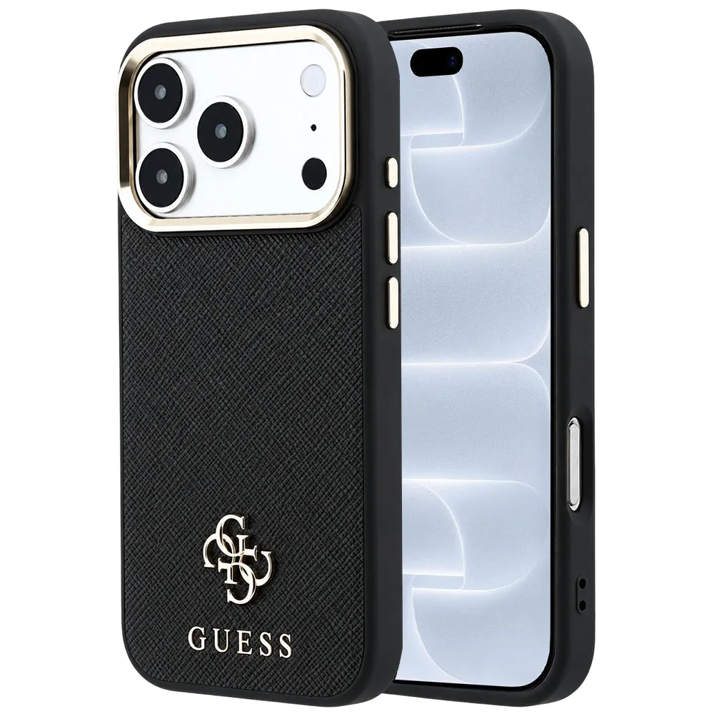 Custodia MagSafe per Apple iPhone 18 Pro / 17 Pro, Guess, Saffiano Small 4G Classic, Nera - immagine 1