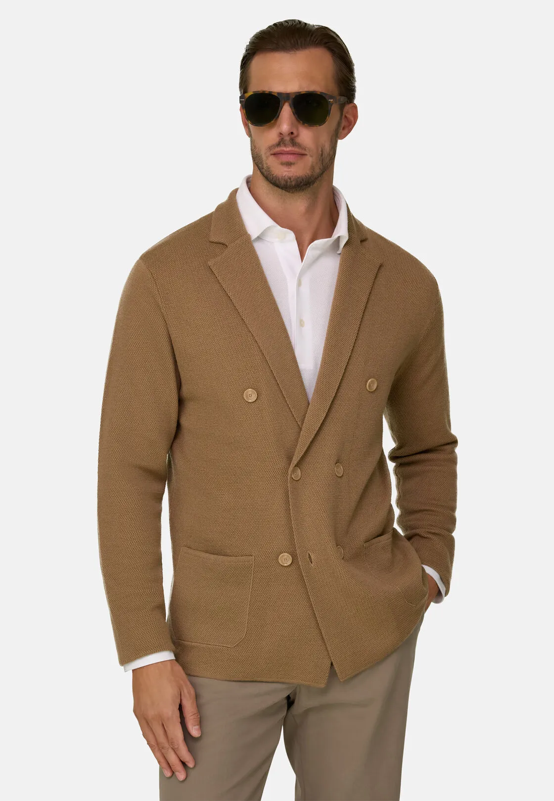 Boggi, Giacca Doppio Petto In Lana Merino Extrafine, Uomo, Biscotto, Taglia: XL - immagine 1