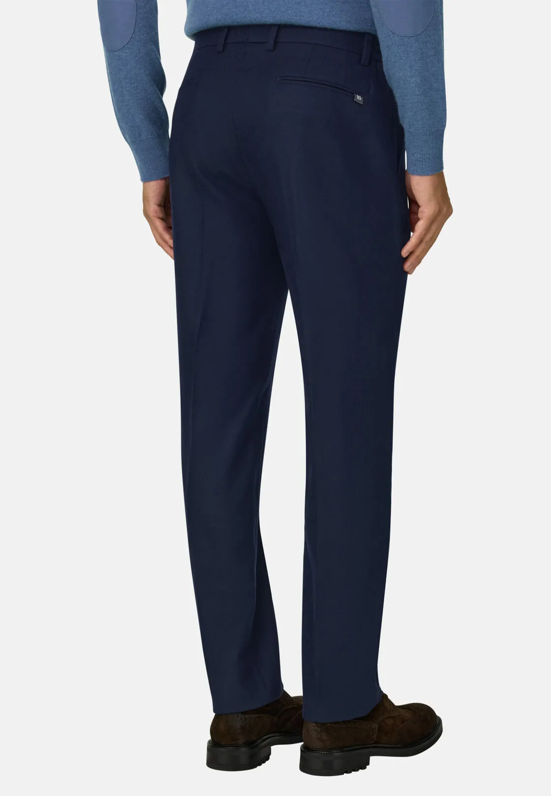 Boggi, Pantaloni In Flanella Di Lana, Uomo, Navy, Taglia: 30 - immagine 5