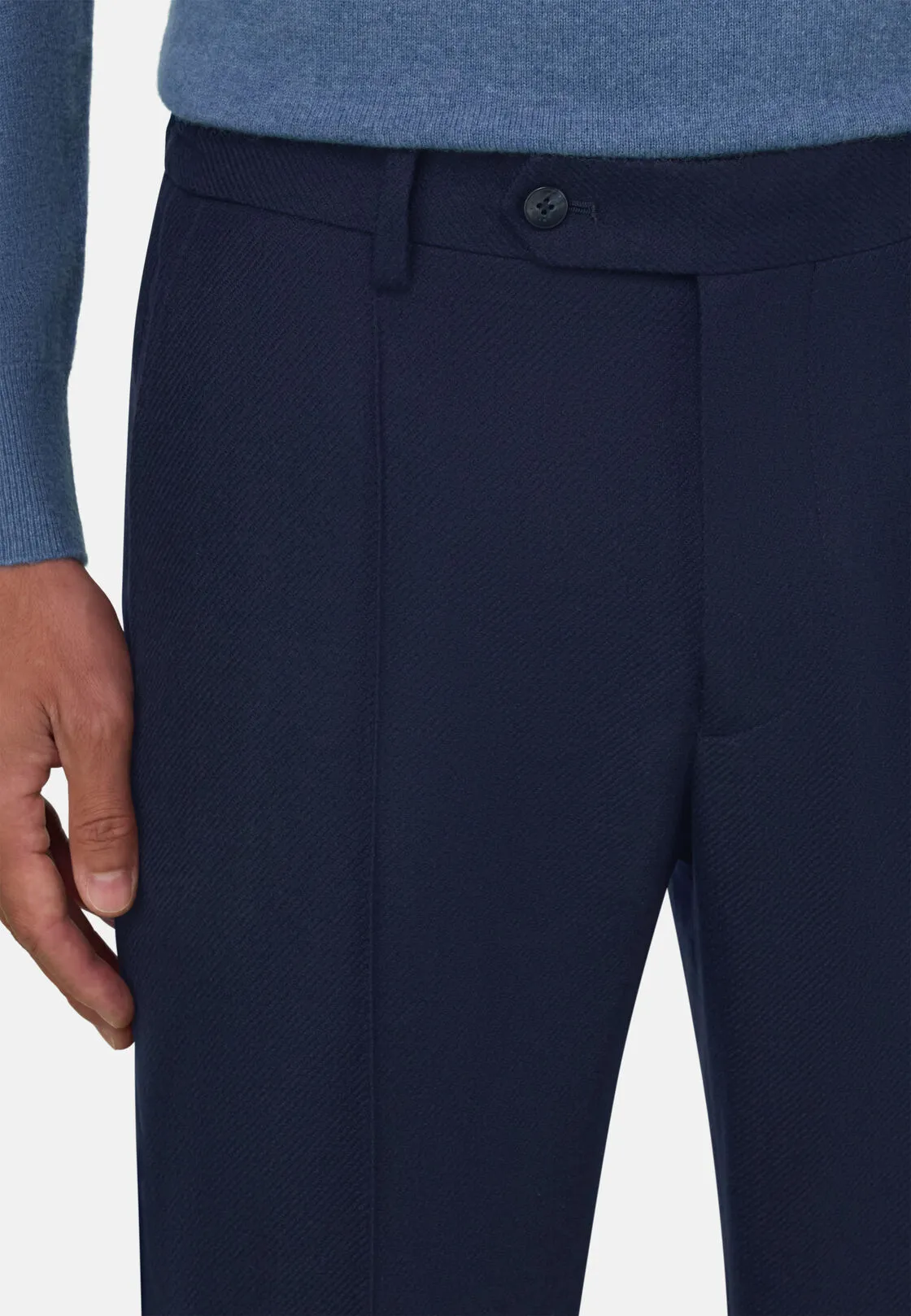 Boggi, Pantaloni In Flanella Di Lana, Uomo, Navy, Taglia: 32 - immagine 3