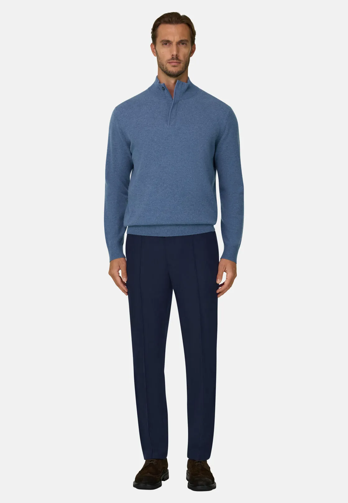 Boggi, Pantaloni In Flanella Di Lana, Uomo, Navy, Taglia: 34 - immagine 2