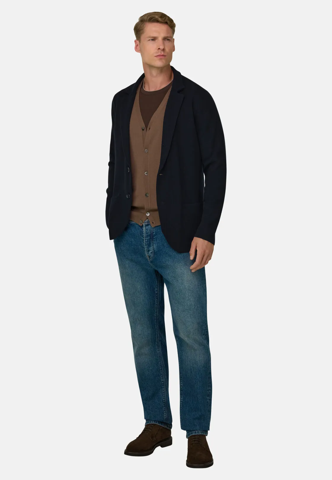 Boggi, Giacca Di Maglia In Lana Merino Extrafine, Uomo, Navy, Taglia: M - immagine 2