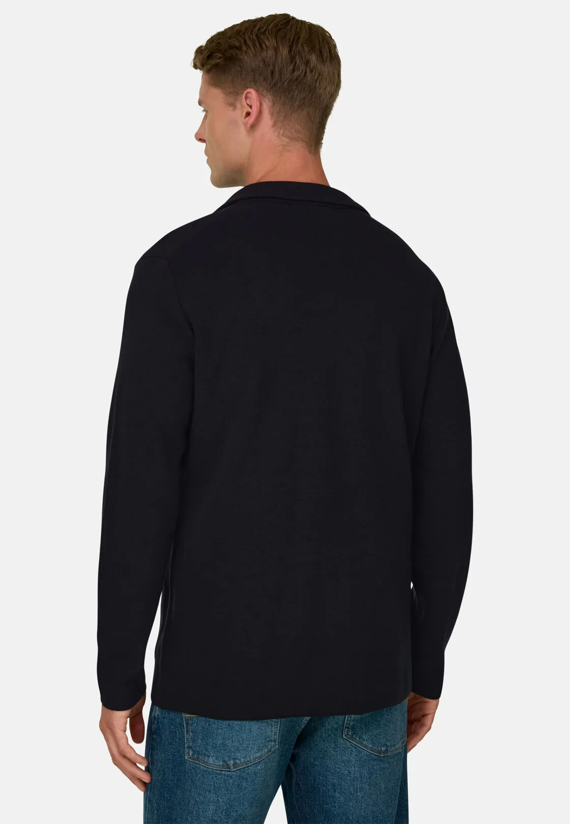 Boggi, Giacca Di Maglia In Lana Merino Extrafine, Uomo, Navy, Taglia: XL - immagine 4
